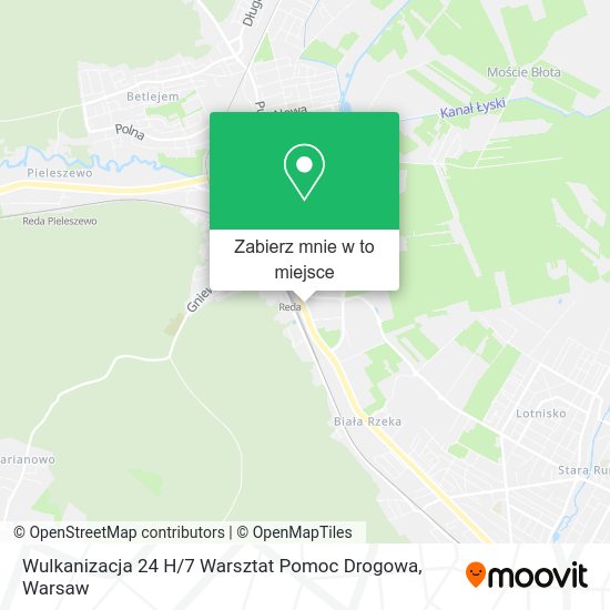 Mapa Wulkanizacja 24 H / 7 Warsztat Pomoc Drogowa