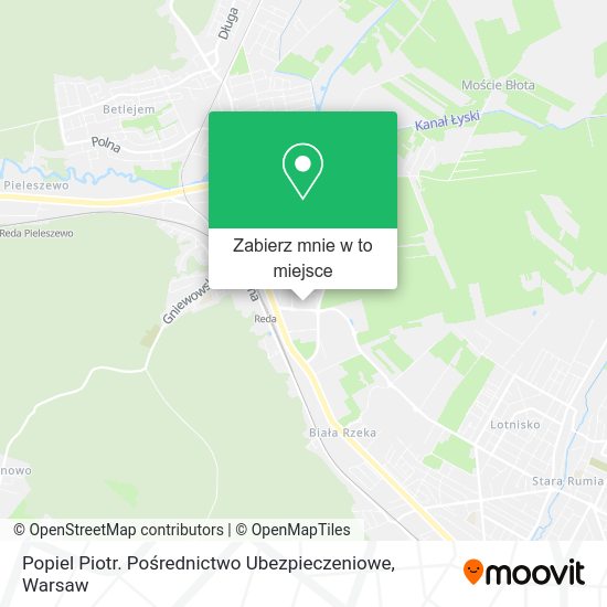 Mapa Popiel Piotr. Pośrednictwo Ubezpieczeniowe