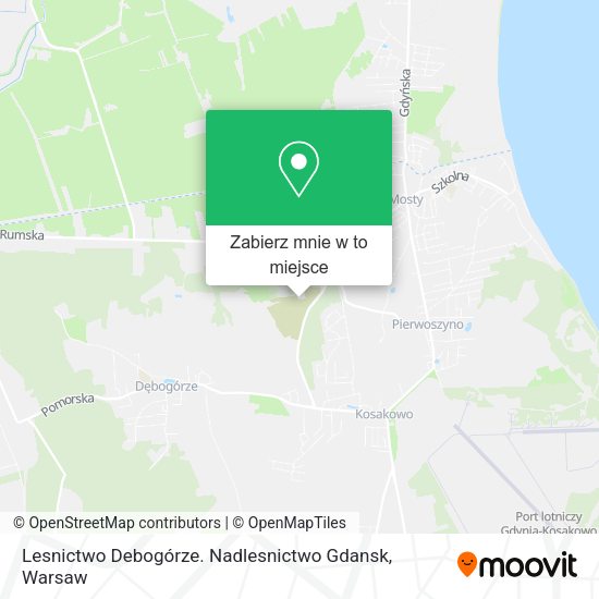 Mapa Lesnictwo Debogórze. Nadlesnictwo Gdansk