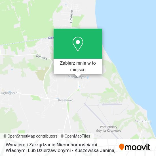 Mapa Wynajem i Zarządzanie Nieruchomościami Własnymi Lub Dzierżawionymi - Kuszewska Janina