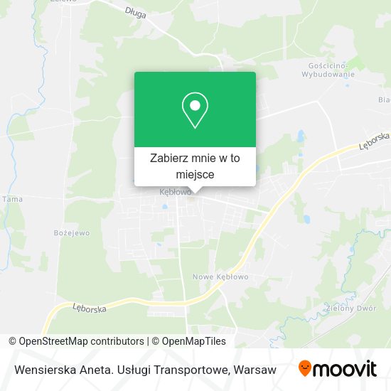 Mapa Wensierska Aneta. Usługi Transportowe