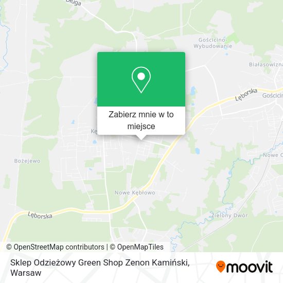 Mapa Sklep Odzieżowy Green Shop Zenon Kamiński