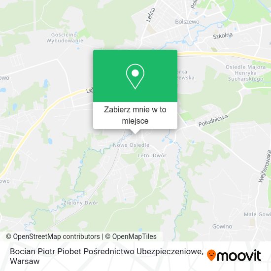 Mapa Bocian Piotr Piobet Pośrednictwo Ubezpieczeniowe