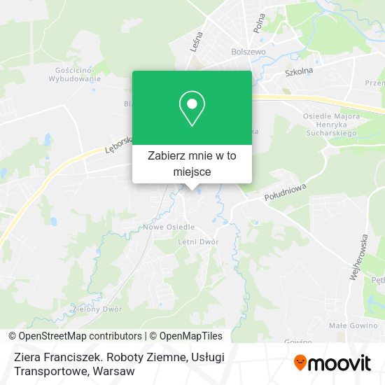 Mapa Ziera Franciszek. Roboty Ziemne, Usługi Transportowe