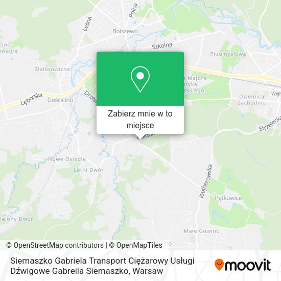 Mapa Siemaszko Gabriela Transport Ciężarowy Usługi Dźwigowe Gabreila Siemaszko