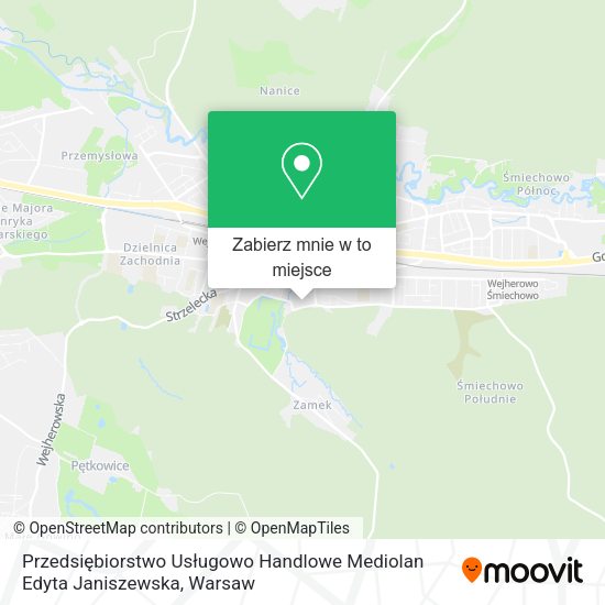 Mapa Przedsiębiorstwo Usługowo Handlowe Mediolan Edyta Janiszewska