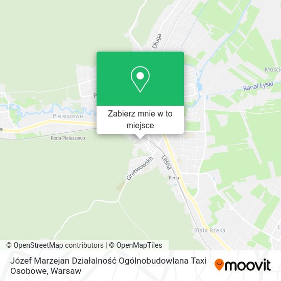 Mapa Józef Marzejan Działalność Ogólnobudowlana Taxi Osobowe