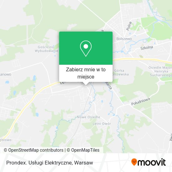 Mapa Prondex. Usługi Elektryczne