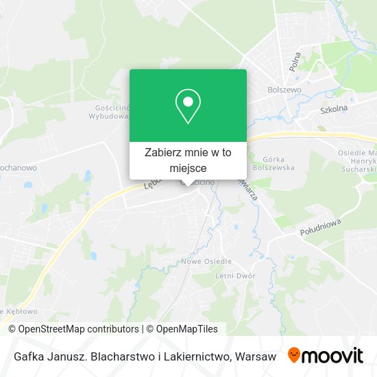 Mapa Gafka Janusz. Blacharstwo i Lakiernictwo