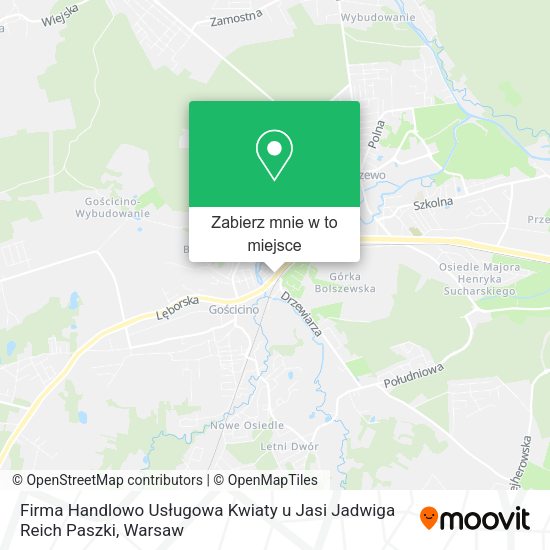 Mapa Firma Handlowo Usługowa Kwiaty u Jasi Jadwiga Reich Paszki