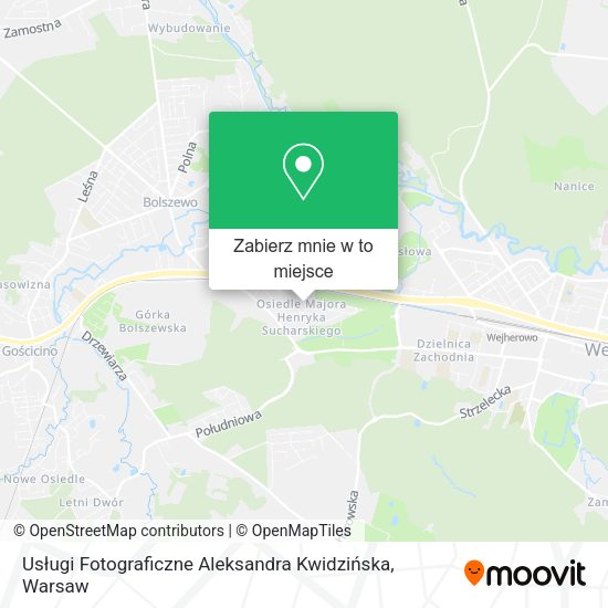 Mapa Usługi Fotograficzne Aleksandra Kwidzińska