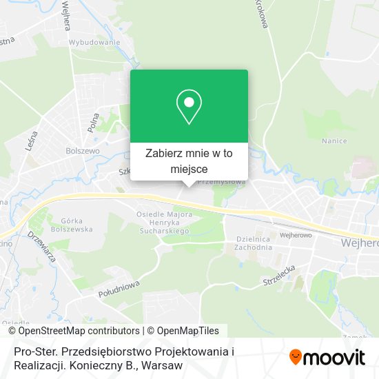 Mapa Pro-Ster. Przedsiębiorstwo Projektowania i Realizacji. Konieczny B.