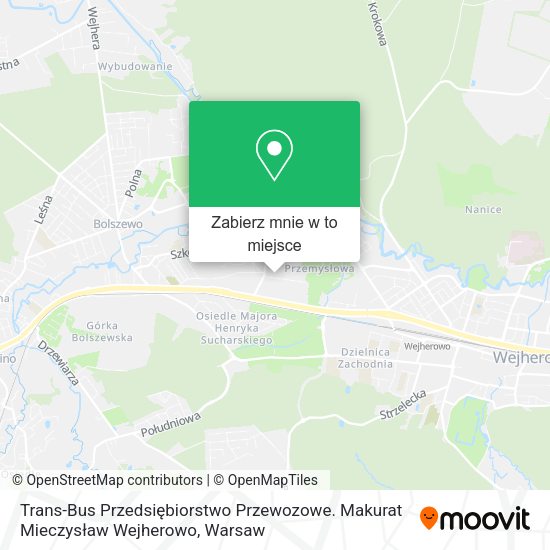 Mapa Trans-Bus Przedsiębiorstwo Przewozowe. Makurat Mieczysław Wejherowo