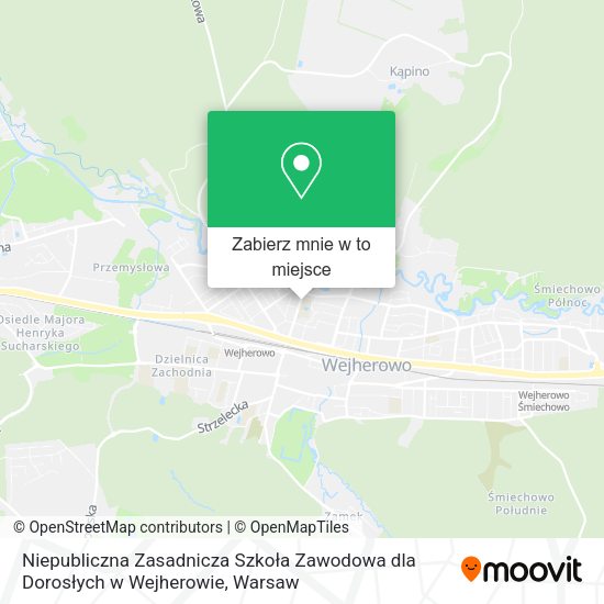 Mapa Niepubliczna Zasadnicza Szkoła Zawodowa dla Dorosłych w Wejherowie