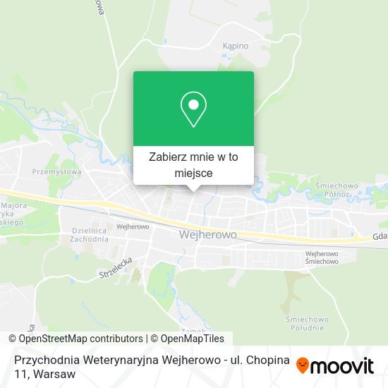 Mapa Przychodnia Weterynaryjna Wejherowo - ul. Chopina 11