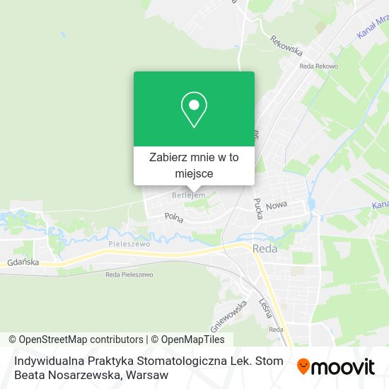 Mapa Indywidualna Praktyka Stomatologiczna Lek. Stom Beata Nosarzewska