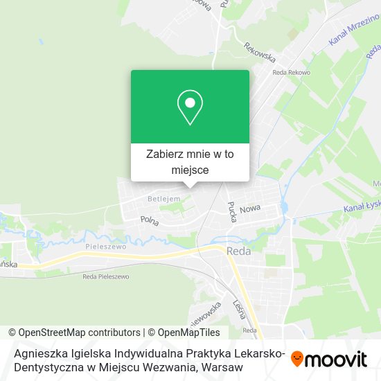 Mapa Agnieszka Igielska Indywidualna Praktyka Lekarsko-Dentystyczna w Miejscu Wezwania