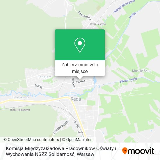 Mapa Komisja Międzyzakładowa Pracowników Oświaty i Wychowania NSZZ Solidarność