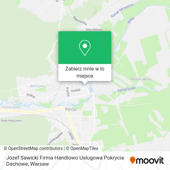 Mapa Józef Sawicki Firma Handlowo Usługowa Pokrycia Dachowe