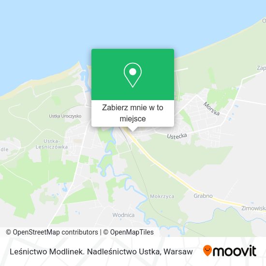 Mapa Leśnictwo Modlinek. Nadleśnictwo Ustka