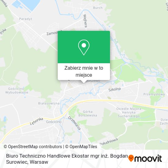 Mapa Biuro Techniczno Handlowe Ekostar mgr inż. Bogdan Surowiec