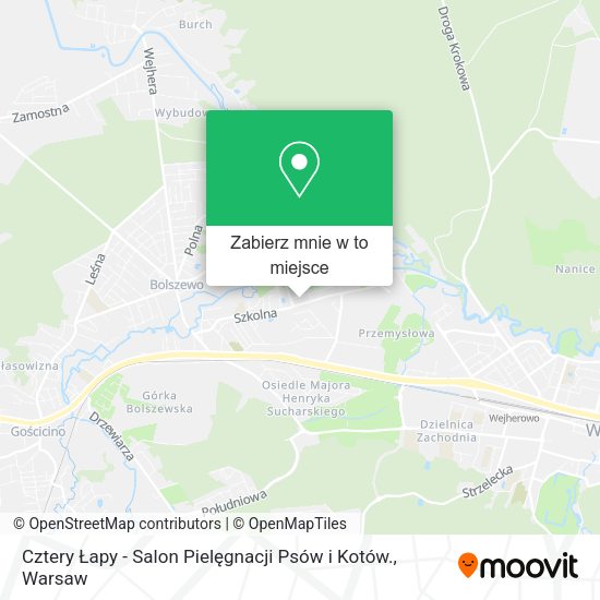 Mapa Cztery Łapy - Salon Pielęgnacji Psów i Kotów.