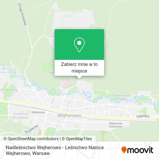 Mapa Nadleśnictwo Wejherowo - Leśnictwo Nanice Wejherowo