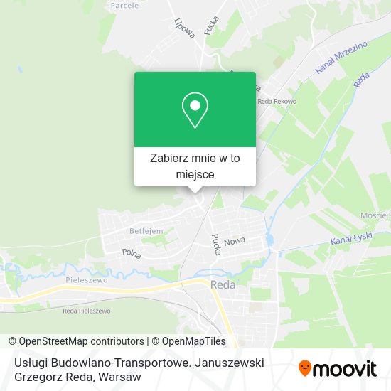 Mapa Usługi Budowlano-Transportowe. Januszewski Grzegorz Reda