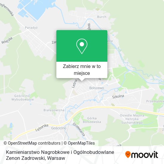 Mapa Kamieniarstwo Nagrobkowe i Ogólnobudowlane Zenon Zadrowski