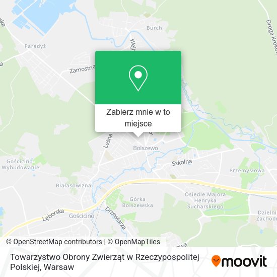 Mapa Towarzystwo Obrony Zwierząt w Rzeczypospolitej Polskiej