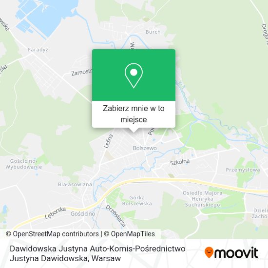 Mapa Dawidowska Justyna Auto-Komis-Pośrednictwo Justyna Dawidowska