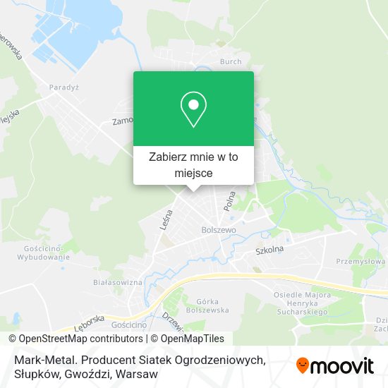 Mapa Mark-Metal. Producent Siatek Ogrodzeniowych, Słupków, Gwoździ