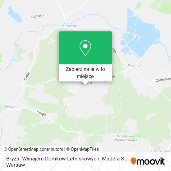 Mapa Bryza. Wynajem Domków Letniskowych. Madera S.