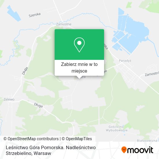 Mapa Leśnictwo Góra Pomorska. Nadleśnictwo Strzebielino