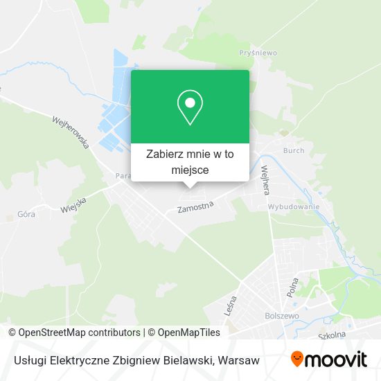 Mapa Usługi Elektryczne Zbigniew Bielawski