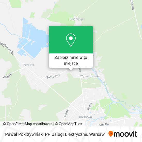 Mapa Paweł Pokrzywiński PP Usługi Elektryczne