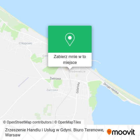 Mapa Zrzeszenie Handlu i Usług w Gdyni. Biuro Terenowe