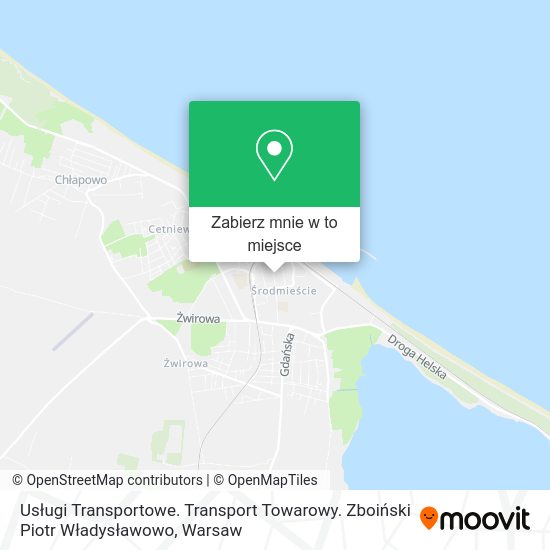 Mapa Usługi Transportowe. Transport Towarowy. Zboiński Piotr Władysławowo