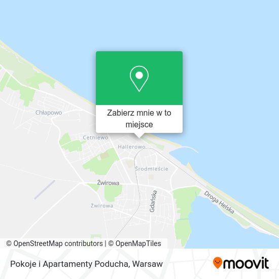 Mapa Pokoje i Apartamenty Poducha