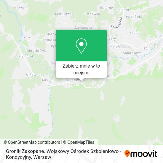 Mapa Gronik Zakopane. Wojskowy Ośrodek Szkoleniowo - Kondycyjny