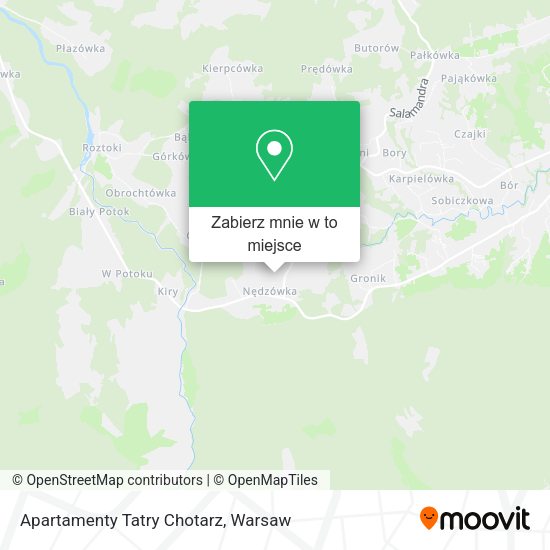 Mapa Apartamenty Tatry Chotarz