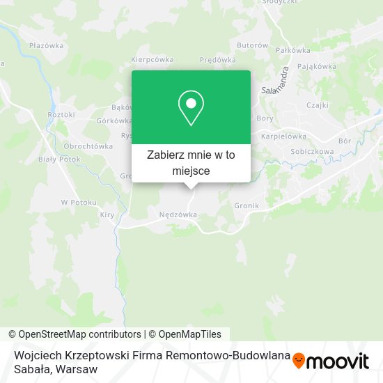 Mapa Wojciech Krzeptowski Firma Remontowo-Budowlana Sabała