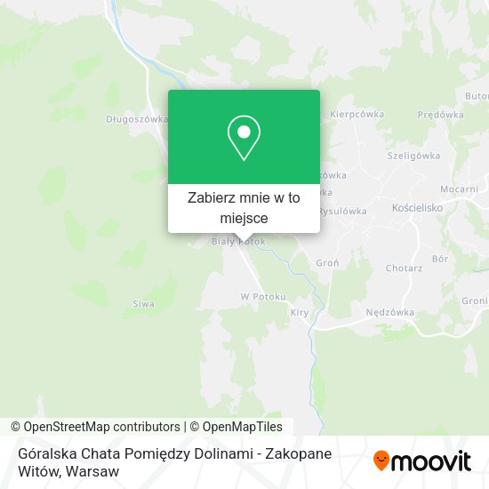 Mapa Góralska Chata Pomiędzy Dolinami - Zakopane Witów