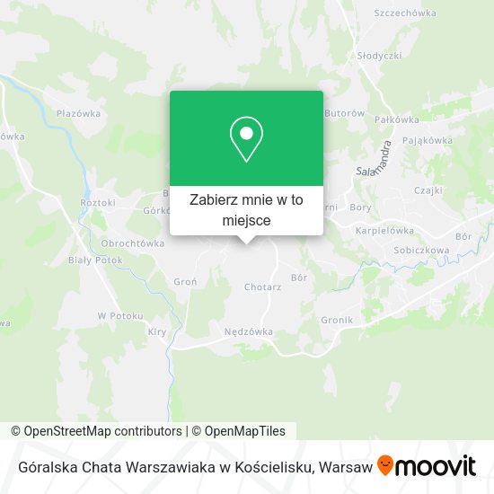 Mapa Góralska Chata Warszawiaka w Kościelisku