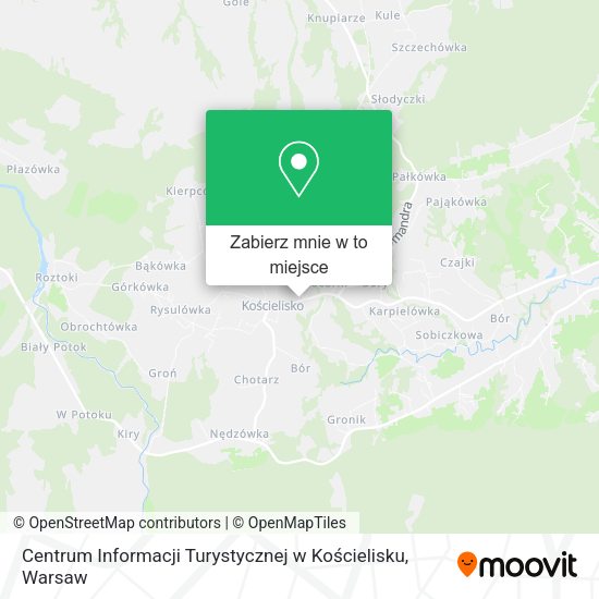 Mapa Centrum Informacji Turystycznej w Kościelisku