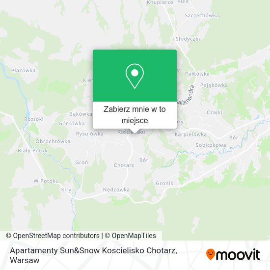 Mapa Apartamenty Sun&Snow Koscielisko Chotarz