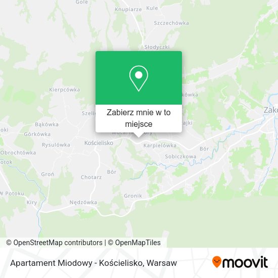 Mapa Apartament Miodowy - Kościelisko