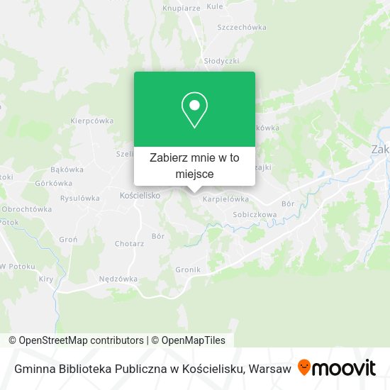 Mapa Gminna Biblioteka Publiczna w Kościelisku