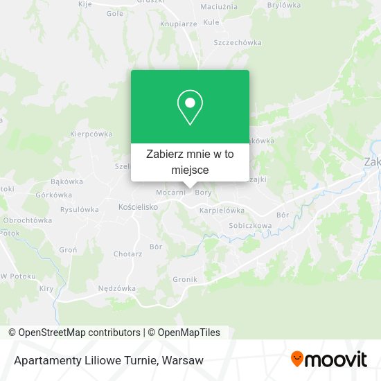 Mapa Apartamenty Liliowe Turnie