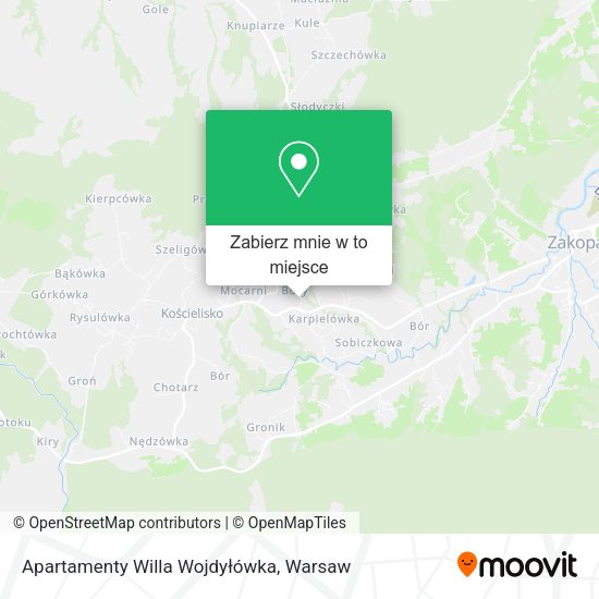 Mapa Apartamenty Willa Wojdyłówka